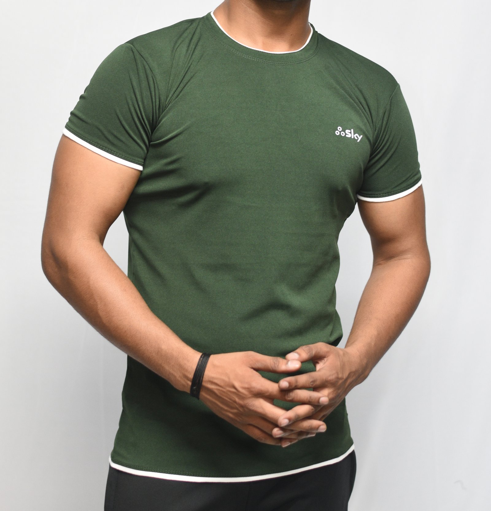 Dark Green Lycra T-Shirt